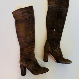 LK Bennett Dark Brown Suede Heeled Boots‎
